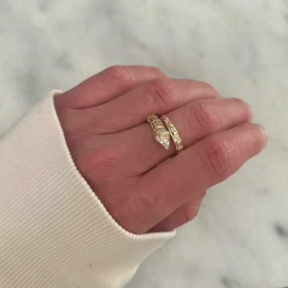 Gold Crystal Snake Wrap Ring 

Brand New - Picture 2 of 5